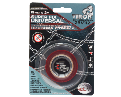 Стрічка 2-стороння акрилова VIROK Super Fix Universal: 19 мм х 2 м [30]