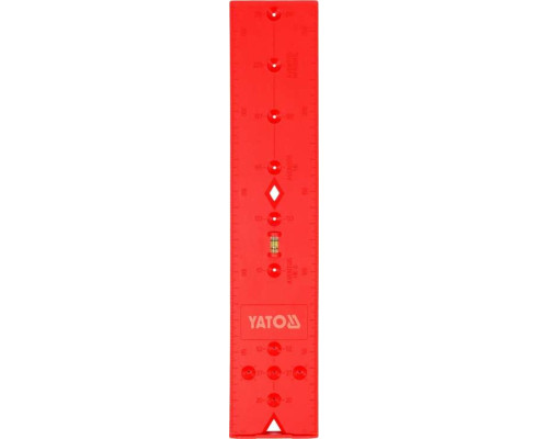 Шаблон розмічальний отворів YATO для меблевих завісів, 270х 55х 3,6 мм [50]
