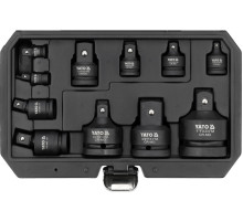 Подовжувачі карданні і перехідники ударні YATO з квадратами 1/4", 3/8", 1/2", 3/4", 1", 11елем. [10]