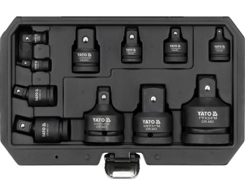 Подовжувачі карданні і перехідники ударні YATO з квадратами 1/4", 3/8", 1/2", 3/4", 1", 11елем. [10]