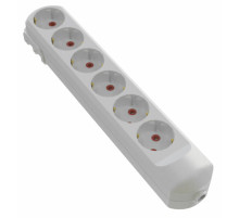 Колодка мережева VIROK: з 6 гніздами із заземленням