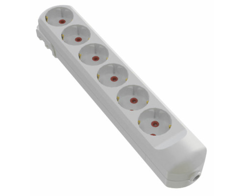 Колодка мережева VIROK: з 6 гніздами із заземленням