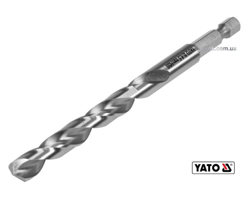 Сверло по металлу YATO: HSS6542, Ø=8.5мм, HEX-1/4",l=117/75мм,для нержав.,конструкт.,лег.стали(DW)
