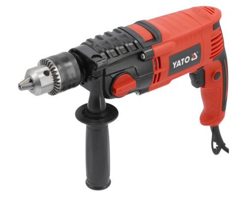 Дриль ударний мережевий 230B YATO P= 1200 Вт, з самозатискним металевим патроном для свердл Ø≤ 16 мм