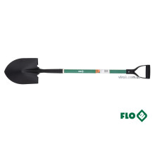 Лопата штыковая FLO острая: 22 x 29 x 120 см, стальная основа, стекловолоконная ручка [6/90]