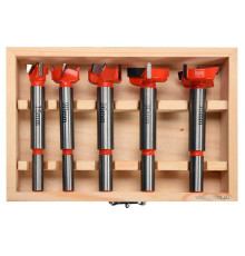 Набір свердл-фрез по дереву YATO : Ø= 15-35 мм, зі шпинделями Ø= 8, 10 мм, у футлярі, 5 шт. [20]