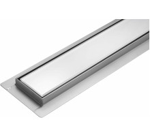 Трап підлоговий лінійний з нержавіючої сталі FALA WET-DRY WHITE GLASS; 60х 7х 2 см, сифон- 52 мм [6]