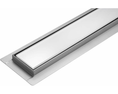 Трап підлоговий лінійний з нержавіючої сталі FALA WET-DRY WHITE GLASS; 60х 7х 2 см, сифон- 52 мм [6]