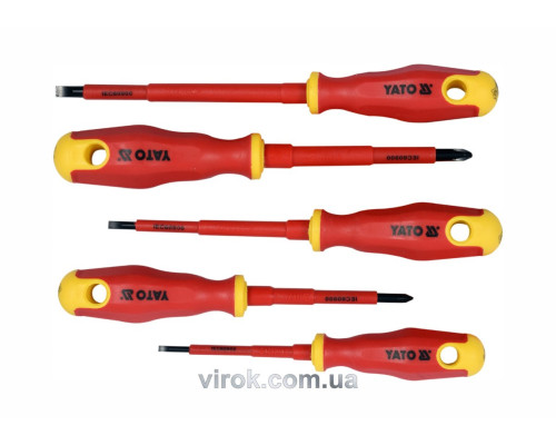 Набор отверток диэлектрических изолированных YATO до 1000 V. 5 шт. [10/40]