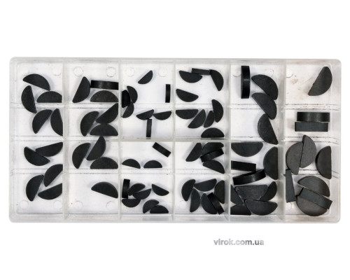 Шпонки півкруглі різних розмірів YATO; наб. 80 шт. [5/20/720]