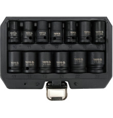 Набір головок торцевих ударних YATO 6-гранних з квадратом 1/2", M10-M24 мм. 13 шт. [10]