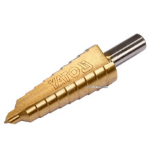 Свердло конічне ступінчасте титанове по металу YATO : Ø= 6-20 мм, HSS 4241, L= 75/55 мм [20/200]