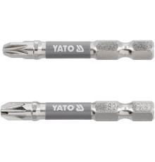 Насадка викруткова YATO PZ3 х 50мм. HEX 1/4", покрита нікелем, 2шт.[10]