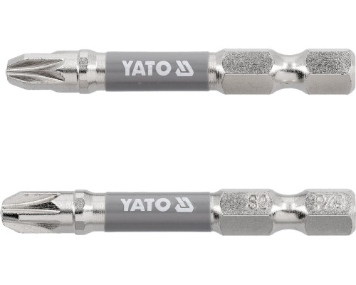 Насадка викруткова YATO PZ3 х 50мм. HEX 1/4", покрита нікелем, 2шт.[10]