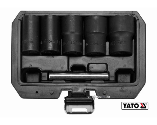 Набір екстракторів YATO : квадрат-1/2", М17-27 мм, Cr-Mo, для видалення зломаних гвинтів 6 Од. [20]