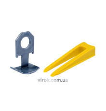Кліпси і клини для викладання керамічної плитки VOREL : 1.5 mm, t≤ 14 мм. 50+50 (Шт/Уп.) [15]