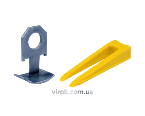Кліпси і клини для викладання керамічної плитки VOREL : 1.5 mm, t≤ 14 мм. 50+50 (Шт/Уп.) [15]