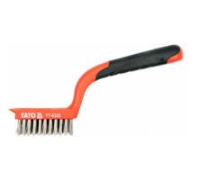 Щітка дротяна нержавійка YATO : 5 -рядна, L= 180 мм з пластмасовою ручкою [24/120]