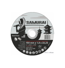 Диск відрізний по металу/нержав. сталі SAMURAI ТМ VIROK : Ø= 150х22.23 мм, t= 1.0 мм (25шт/уп)