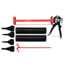 Пістолет скелетний для затирання швів YATO : L= 330 мм, Ø= 60 мм, зі змінними насадками [10]