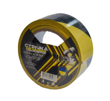 Стрічка сигнальна самоклеюча VIROK 48мм х 33м жовто-чорна [48]