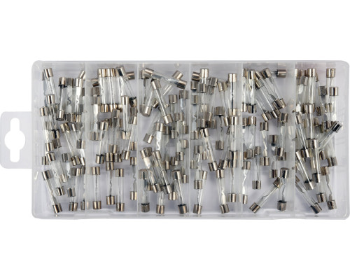 Запобіжники електромережі зі скляною прозорою оболонкою YATO : Ø6 x 30 мм, 5-30 А, 120 шт [5/20]