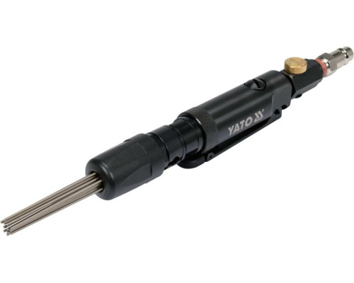 Молоток пневматичний з голковим долотом YATO: спож. повітря- 48 л/хв, тиск- 6.3 Bar, 13 голок [25]