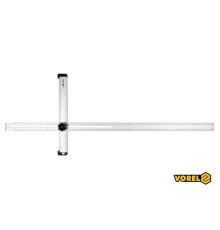 Кутник алюмінієвий регулювальний VOREL : 1200 х 320 мм, з розмітками кутів 30-75° [6/12]