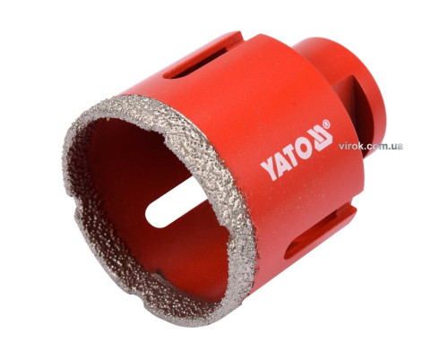 Сверло по керамике и гресу в сух. и мокрый YATO: Ø=51мм, с алмазом кромкой к шлифмашинам. креплений-М14[40]