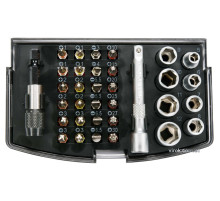 Набір насадок викруткових 1/4" і торц. головок з квадр.- 1/4" YATO з тримачем і подовж, 34 шт. [20]