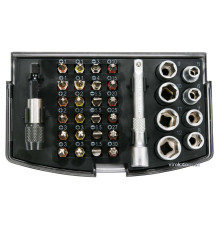 Набір насадок викруткових 1/4" і торц. головок з квадр.- 1/4" YATO з тримачем і подовж, 34 шт. [20]