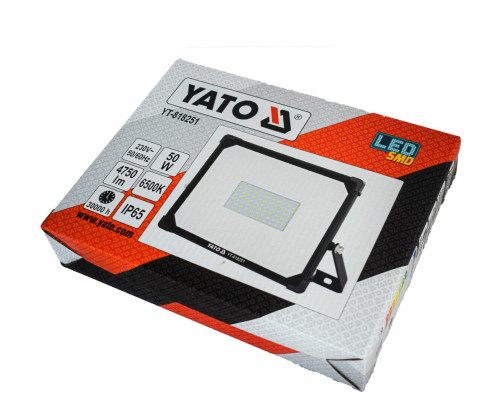 Прожектор переносний з SMD-діодним випромінювачем YATO : 50 Вт, 230 В, 4750 лм, 75 діодів [8]