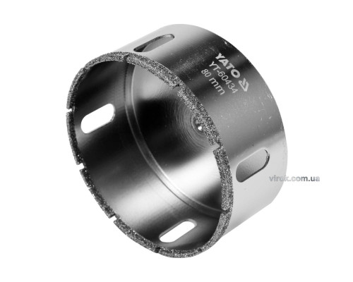 Сверло по гресу и керамике YATO, Ø= 80 мм, при сухом и мокром режимах [5/25]