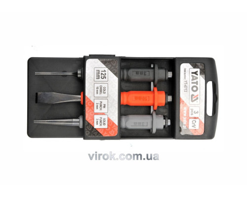 Зубило і пробійник Міні YATO : L= 125 мм, Набір 3 шт. [10/60]