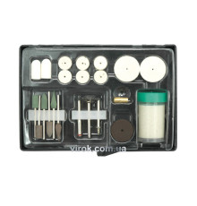 Насадки шліфувальні та полірувальні до мінішліфмашинки VOREL, набір 22 шт [10/50]