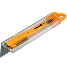 Ніж з висувним трапецевидним лезом VOREL: безпечний, 130х24 мм, лезо 61x19 мм [24/288]