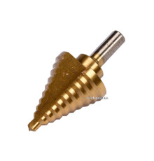 Свердло конічне ступінчасте титанове по металу YATO : Ø= 6-35 мм, HSS 4241, L= 75/45 мм [10/80]