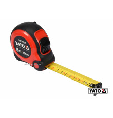 Рулетка YATO: L= 8м x25мм, со стальной лентой, нейлоновым покрытием, двойной блокировкой [6/48]