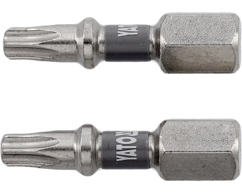 Насадка викруткова YATO TORX T20 х 25 мм. HEX 1/4", покрита нікелем, 2 шт.[10]