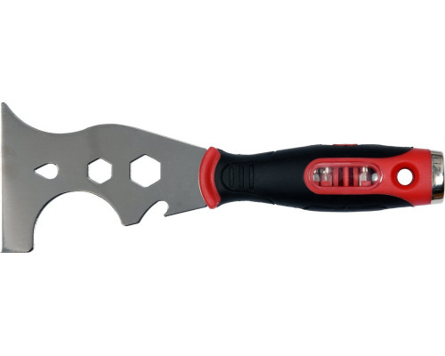 Скребок з нержав.сталі з комбінов.конфігураціями лез YATO ручка з гніздом з 4 викрутк.вставками [12]