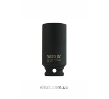 Головка торцевая ударная 6-гранная YATO: удлиненная, квадрат 1/2", М=27 мм, L=78 мм [12/48]