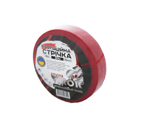 Стрічка ізоляційна VIROK : 18 мм 20 м x 0,18 мм ЧЕРВОНА [156]