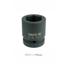 Головка торцева ударна 6-гранна YATO : квадрат 1", М= 36 мм, L= 65 мм [6/24]