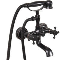 Змішувач води FALA для ванни і душу "RETRO BLACK 1" з 2-ма вентлями [12]