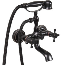 Змішувач води FALA для ванни і душу "RETRO BLACK 1" з 2-ма вентлями [12]
