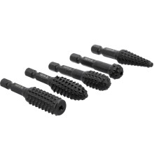 Набір фрез рашпільних різної форми по дереву YATO з 6-гран. шпінделем 1/4", Ø= 12 мм, 5 шт. [50]