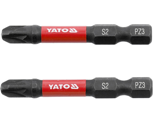 Насадка викруткова ударна YATO PZ3 х 50 мм. HEX 1/4", 2 шт.[10]