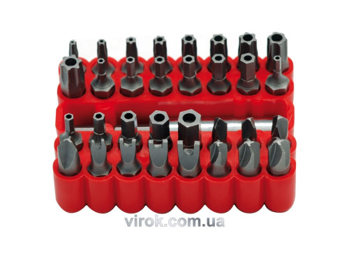 Насадки викруткові (біта) VOREL Cr-V, з квадр. 1/4" Набір 33 шт, [12/60]