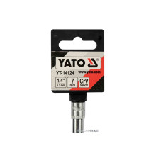 Головка торцева 6-гранна YATO : квадрат 1/4", М7, CrV [Блістер] [12/360]