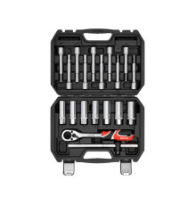 Ключі для кріплення амортизаторів YATO з тріщаткою, до квадрату 1/2", кпл. 19 шт [5]